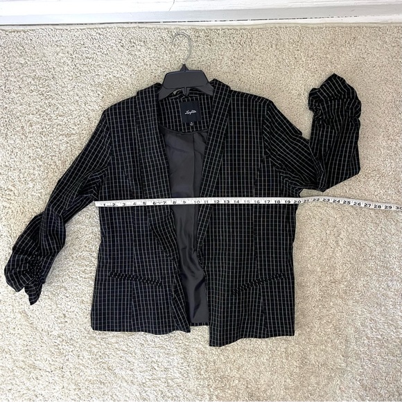 Black window pane print blazer - Picture 6 of 8